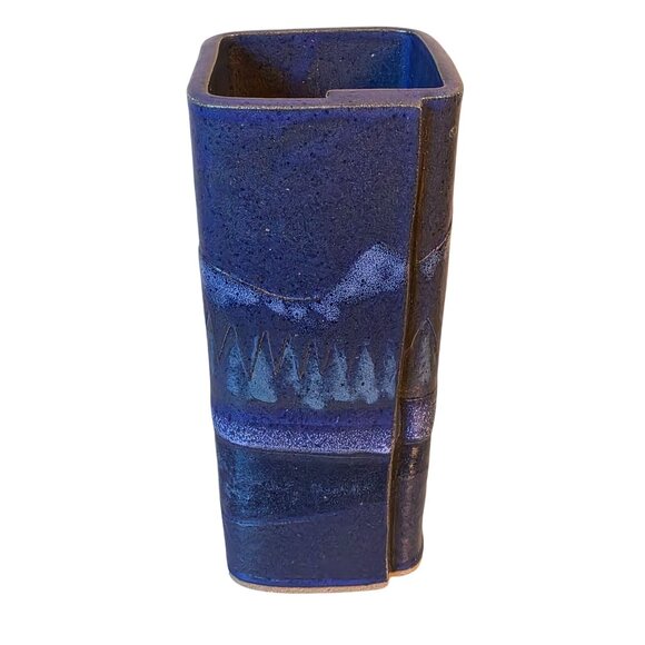 Michel McCarter Modernist Pacific Northwest Studio Pottery Purple Mountain Trees - Picture 2 of 6